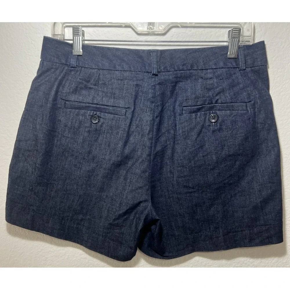 Banana Republic Hampton Tailored Chambray Shorts‎ Indigo Blue 6 Coastal Chic